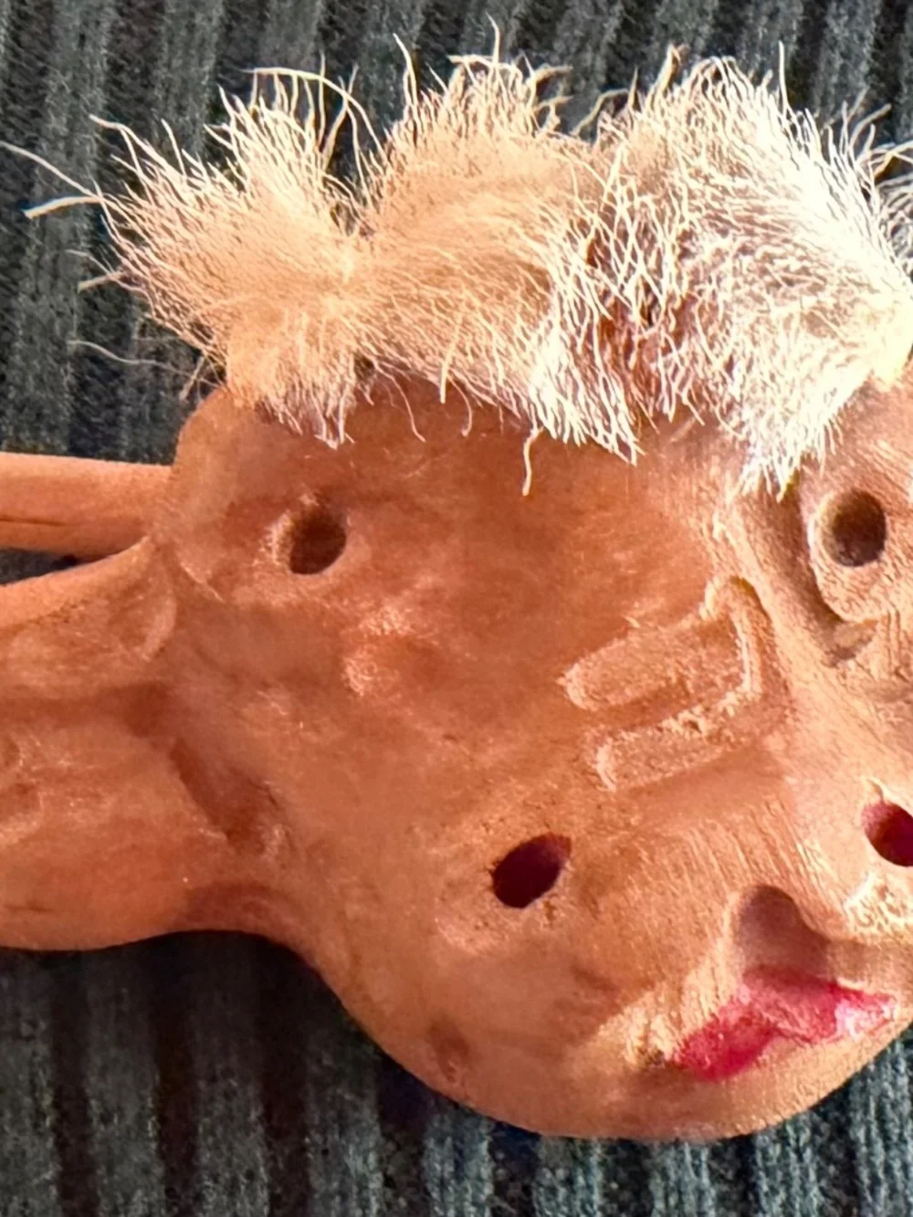 1940s Elzac Carved Wood Bull Brooch